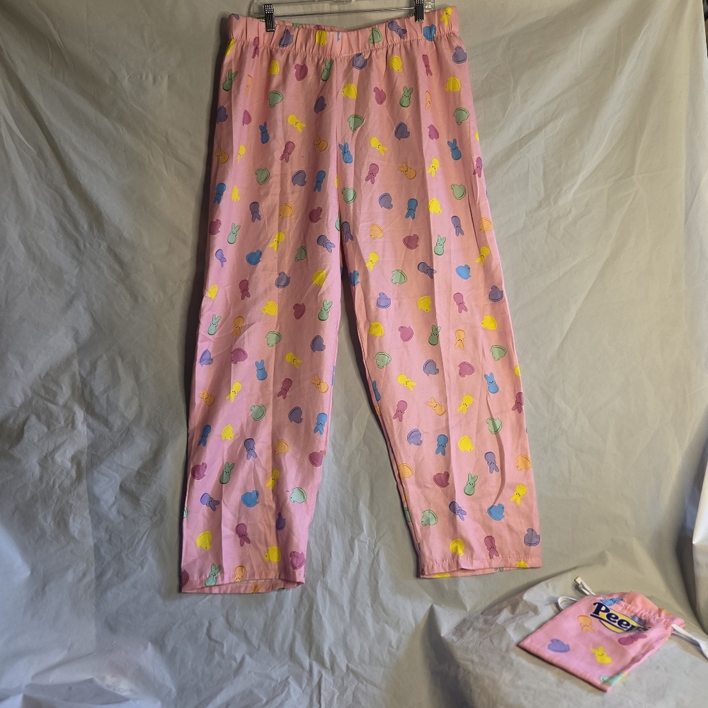 Cozy Peeps Pink and Yellow Pajama Bottoms with Elastic Waistband - Picture 2 of 9